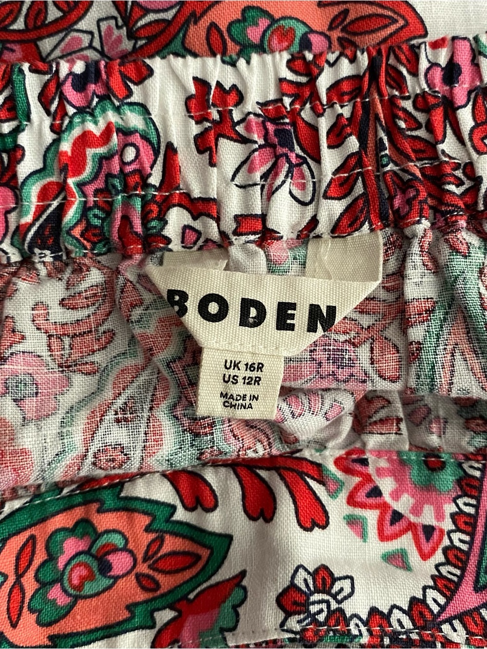 Boden Florence Linen Midi Skirt Women’s 12 R Floral Paisley Classic Boho Fun - Picture 7 of 8